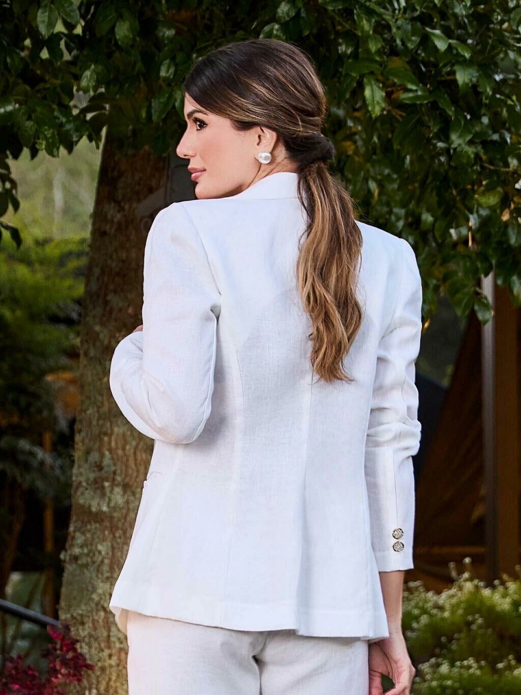 Imagem de Blazer Linho Puro Branco Luzia Fazozlli